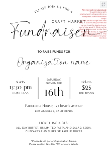 Minimalist With Elegant Font Fundraiser Flyer 5x7 B075: Minimalist With Elegant Font Fundraiser Flyer 5x7 B075