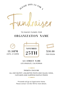 Fundraiser Flyer Gold Overlay 5x7 B077 design preview