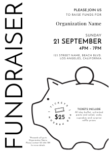 Minimalist Modern Type Face Fundraising Flyer 5x7 B082 design preview