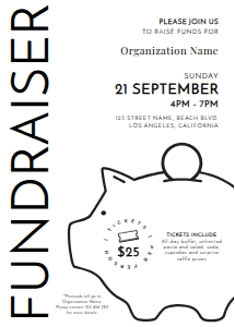 Minimalist Modern Type Face Fundraising Flyer 5x7 B082: Minimalist Modern Type Face Fundraising Flyer 5x7 B082