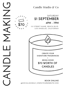 Minimalist Modern Type Face Candle Making Flyer 5x7 B083 design preview