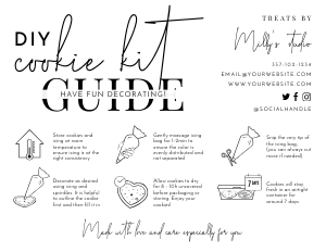 Minimalist Black & White DIY Cookie Kit Guide B131: Minimalist Black & White DIY Cookie Kit Guide B131