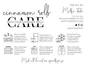 Minimalist Black & White Cinnamon Rolls Care Card B396: Minimalist Black & White Cinnamon Rolls Care Card B396