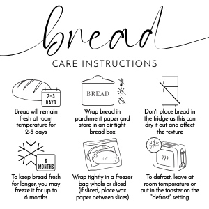 Bread Care Card Minimalist Elegant Font 2.5x2.5 B494a design preview