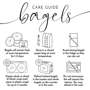 Bagels Care Card Minimalist Elegant Font 2.5x2.5" B511: Bagels Care Card Minimalist Elegant Font 2.5x2.5" B511