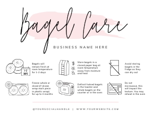 Bagel Care Card Watercolor B513: Bagel Care Card Watercolor B513