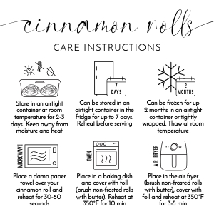 Cinnamon Rolls Care Card Minimalist Elegant Font 2.5x2.5" B527: Cinnamon Rolls Care Card Minimalist Elegant Font 2.5x2.5" B527