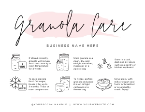 Granola Care Card Watercolor B547: Granola Care Card Watercolor B547