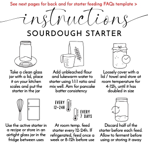 Sourdough Starter Guide Minimalist Elegant Font 2.5x2.5" B549: Sourdough Starter Guide Minimalist Elegant Font 2.5x2.5" B549