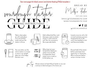 Minimalist Black & White Sourdough Starter Feeding Guide B548: Minimalist Black & White Sourdough Starter Feeding Guide B548