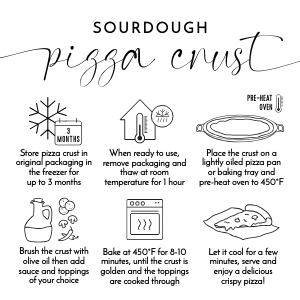 Sourdough Pizza Crust Guide Minimalist Elegant Font 2.5x2.5" B550: Sourdough Pizza Crust Guide Minimalist Elegant Font 2.5x2.5" B550