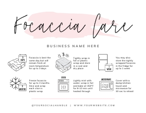 Focaccia Care Card Watercolor B558: Focaccia Care Card Watercolor B558