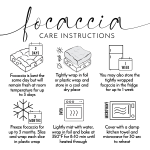 Focaccia Care Card Minimalist Elegant Font 2.5x2.5" B559: Focaccia Care Card Minimalist Elegant Font 2.5x2.5" B559