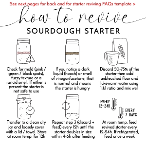 Sourdough Starter Reviving Guide Minimalist Elegant Font 2.5x2.5" B653: Sourdough Starter Reviving Guide Minimalist Elegant Font 2.5x2.5" B653