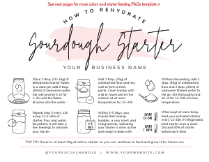 Sourdough Starter Rehydrating Guide Watercolor B655: Sourdough Starter Rehydrating Guide Watercolor B655