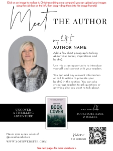 Meet The Author 18x24" Sign Minimalist Black & White B672: Meet The Author Sign Minimalist Black & White B672
