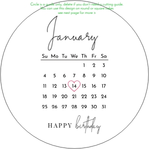 Burn Away 2026 Calendar Round Cake Top Layer B492a: Burn Away Calendar Round Cake B492a
