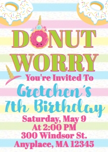 Donut & Unicorn Birthday 2 design preview