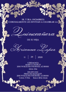 Quinceanera- Blue/ Silver Rose design preview