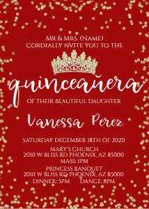 Quince- Red/Gold Glitter design preview