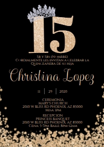 Quince- Big 15 Black and Gold design preview