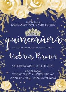 Quince- Blue & Gold glitter floral design preview