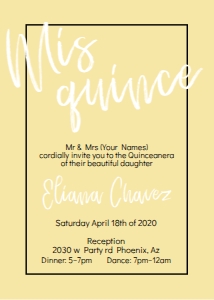 Quince- Simple pastel yellow invite design preview