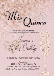 Rose gold Speckles Champagne- invitation design preview