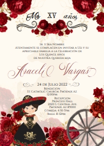 Charro Quince Invitation- 2 design preview
