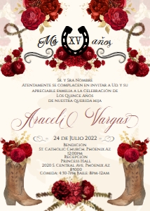 Charro Quince Invitation- 8 design preview