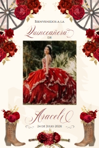 Charro Red Quince Welcomesign- 7 design preview