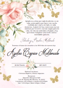 White/Pink/Gold butterfly Quince- invite design preview