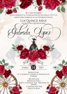 Charro Quince invite- Gabriela red 1 design preview