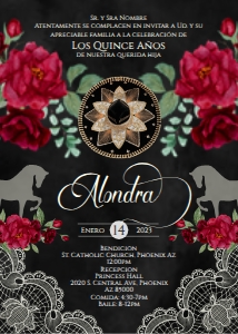 Charro Quince invite-  Alondra red 2 design preview