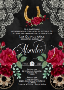 Charro Quince invite-  Alondra red 7 design preview