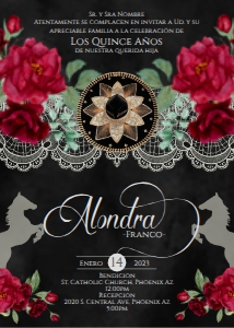 Charro Quince invite-  Alondra red 8 design preview