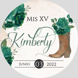 2in sticker- emerald charro design preview