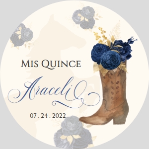 2in Sticker- navy blue charro 3 design preview