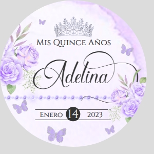 2in Sticker- Adelina butterfly purple design preview