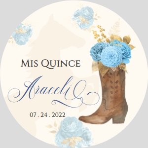2in Sticker- light blue charro 3 design preview