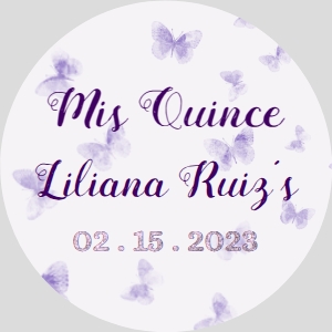 2in Sticker- Butterfly purple glitter design preview