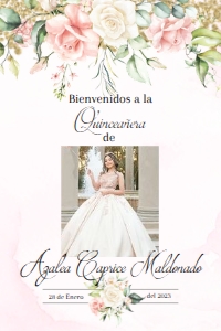 Welcome sign- White/Pink rose/gold glitter design preview