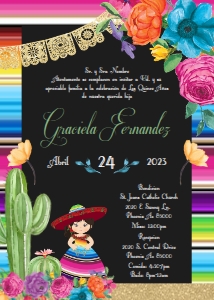 Mexican Style Quince Invite- 10: Mexican Style Quince Invite- 10