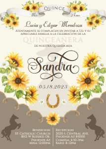 Charro Invite- Sunflowers 1  *Printed: Charro Invite- Sunflowers 1