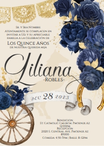 Charro Invite- Liliana NavyBlue 1 *Printed: Charro Invite- Liliana NavyBlue 1