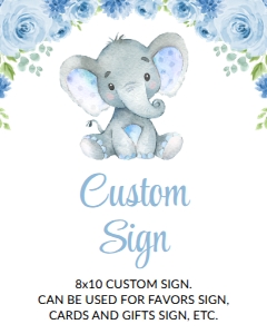 Baby Elephant and Blue Flowers First Birthday Mini Bundle design preview