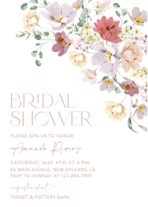 Colorful Flowers Bridal Shower Invitation design preview