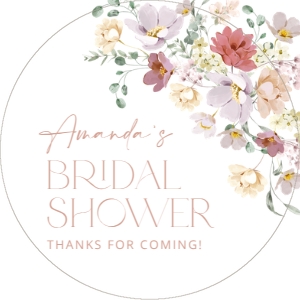 Colorful Flowers Bridal Shower Circle Favor Tags, Gift Tags, Printable File, SH40: Colorful Flowers Bridal Shower Mini Bundle - Party Items