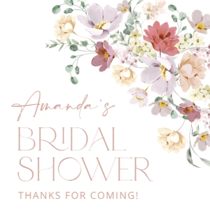 Colorful Flowers Bridal Shower Square Favor Tags, Gift Tags, Printable File, SH40: Colorful Flowers Bridal Shower Mini Bundle - Party Items