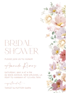 Colorful Flowers Bridal Shower Invitation design preview